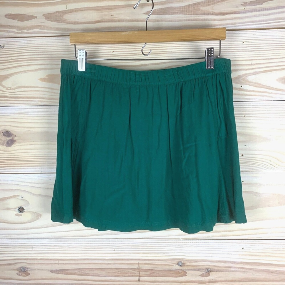 Cooperative Mini Skirt Women Large Green Pull On Pockets UO